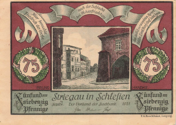 Striegau Schlesien Notgeldschein Strzegom 1921