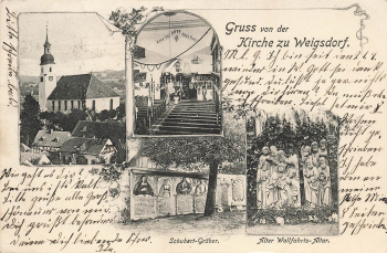 Weigsdorf Kirche Böhmen Višňová o um 1900