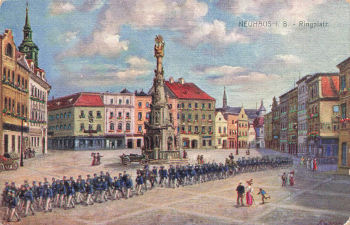 Neuhaus in Böhmen Ringplatz Jindřichův Hradec * um 1910