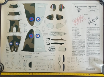 Craft sheet for English fighter plane Supermarine "Spitfire" around 1941 original NS Fliegerkorps NSFK