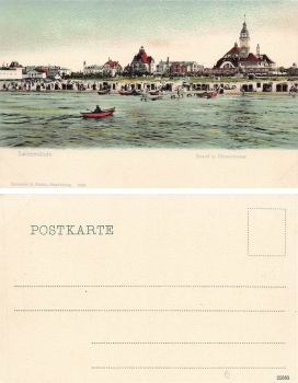 Swinemuende Pommern Strand und Duenenstrasse Swinoujscie * um 1900