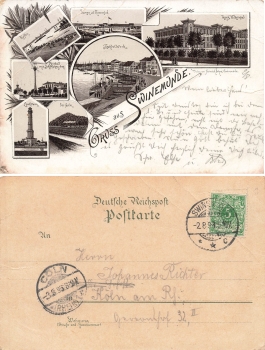 Swinoujscie Pomerania Litho  o 2.8.1896
