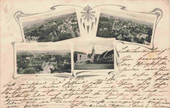 Taucha Jugendstil Karte o 1902