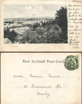 Te Aroha Waikato New Zealand Postcard o 6.4.1905