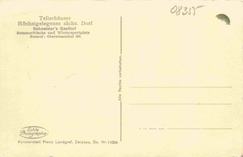 Tellerhäuser Erzgebirge Schneiders Gasthof * um 1940