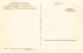 Tellerhäuser Erzgebirge Schneiders Gasthof * um 1940