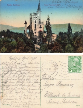 Teplitz-Schoenau Bohemia Emperor Franz Josef's waiting room on April 13, 1911