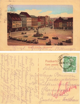Teplitz-Schoenau Market Square Bohemia o July 20, 1911