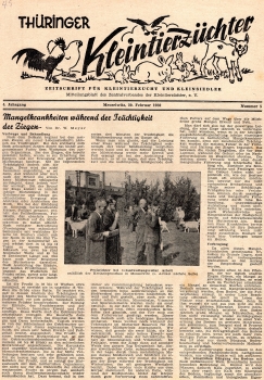 Thüringer Kleintierzüchter Fachmagazin Heft 5 1950 8 Seiten