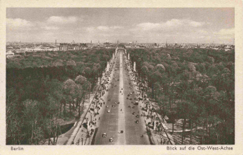 Tiergarten Berlin Ost-West-Achse alte Ansichtskarte * um 1930