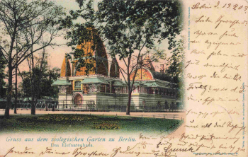 Tiergarten Berlin Zoologischer Garten Elefantenhaus alte Ansichtskarte o 1903