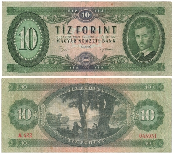 Tiz Pengoe Magyar Nemzeti Bank Geldschein Ungarn 1969