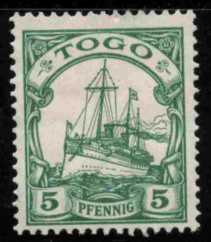 Togo Deutsche Post Michel 21 * ungebraucht Kaiseryacht 