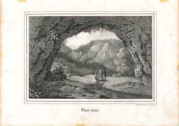 Torstein Thuringian Forest near Tabarz original lithograph around 1840