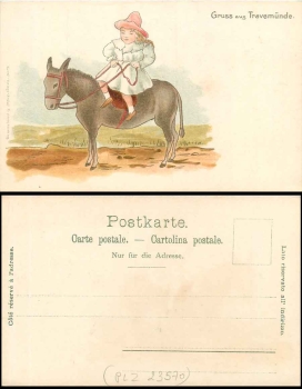 Travemünde Lübeck Kind auf Esel * ca.1900