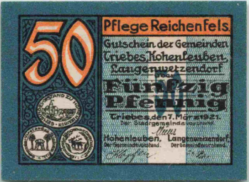 Triebes, Hohenleuben, Langenwetzendorf emergency money (Notgeld) 1921