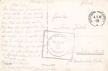 Stara Boleslav Böhmen Altbunzlau Feldpost 2.WK Inf. Pz. Jäg. Ers. Kp 24 1942