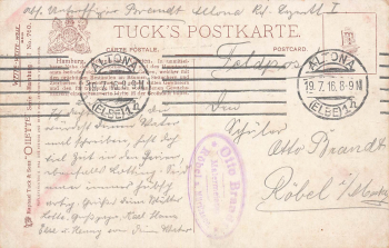 Hamburg Botanischer Garten Künstlerkarte Charles E. Flower Tucks Oilette o 1916