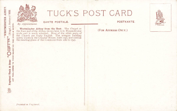 Westminster Abbey Künstlerkarte Charles E. Flower Tucks Oilette * um 1910