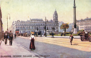 Glasgow George Square Künstlerkarte Tucks Oilette o 1910
