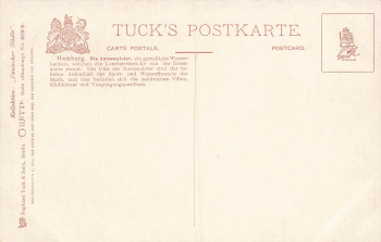 Hamburg Aussenalster Künstlerkarte Fritz von Kamptz Tucks Oilette * um 1910