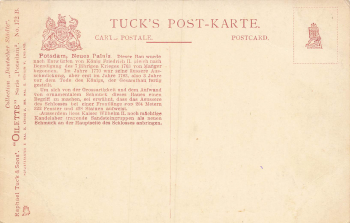 Potsdam New Palace Artist Postcard Tucks Oilette * circa 1910