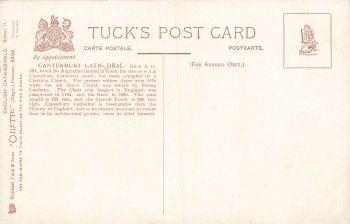 Canterbury Cathedral Künstlerkarte Tucks Oilette * um 1910