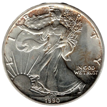 USA 1 Dollar 1990 Liberty Silbermünze 1 Oz
