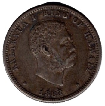 USA Hawaii 1/4 Dollar 1883 Kalakaua I. 