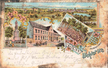 Uichteritz Weissenfels Gruss aus dem Deutschen Haus Litho o 1903