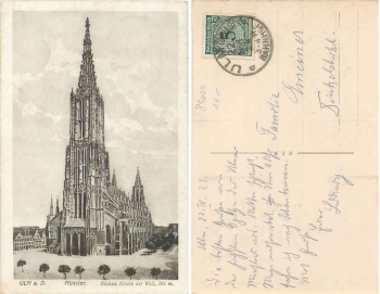 Ulm Donau Muenster  o 22.04.1924