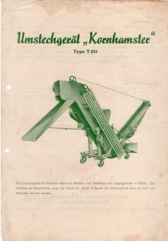 Umstechgerät "Kornhamster" T 251 Landwirtschaft Werbeprospekt Werk Petkus Wutha 1954