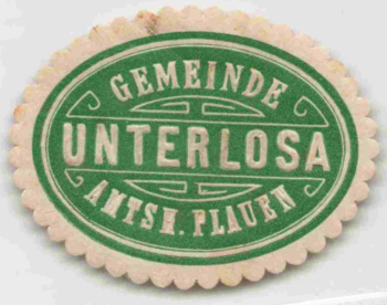 Unterlosa (Plauen, Vogtland) – seal of the municipal administration, c. 1930