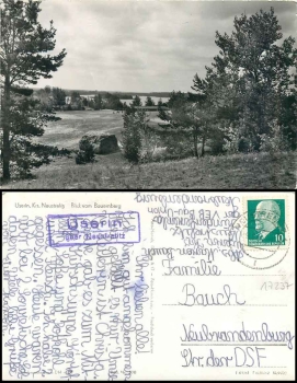 17237 Userin über Neustrelitz Landpoststempel Blick vom Bauernberg o 1962 Hanich0530