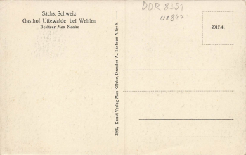 01847 Uttewalde Gasthof Max Naake * um 1920