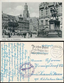 2nd disposal company fuel command VIII Feldpost 2nd World War o Breslau 12.6.1942