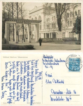 39218 Volksbad Salzelmen Schoenebeck Solesanatorium o 21.9.1955 Hanich oN