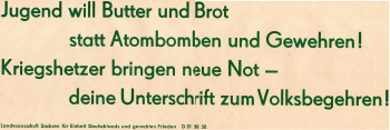 Anti-war referendum poster of the Saxony State Committee around 1950 ​​​​​​​