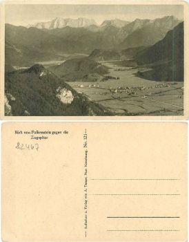 82467 Blick vom Falkenstein gegen die Zugspitze * ca. 1930