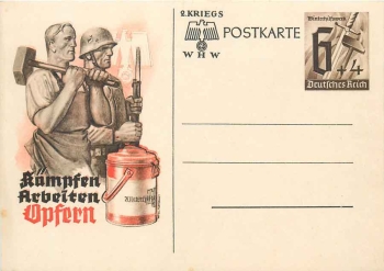 WHW Ganzsache "Kämpfen Arbeiten Opfern" *1941