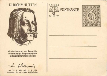WHW stationary Ulrich von Hutten 6 pfennig *