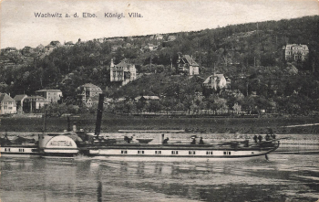 Wachwitz Dresden Royal Villa Elbe steamer "Austria" * around 1910