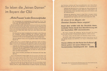 Election campaign of the SED election 1946 This is how the fine seeds live in Bavaria of the CSU