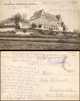 73547 Lorch Waldhausen reserve hospital Elisabethenberg o 20.8.1918