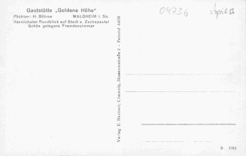04736 Waldheim Restaurant "Goldene Höhe" * um 1940