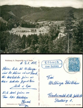 07924 Walsburg country postmark Essbach about Schleiz o 6.3.1959