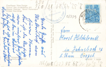 02799 Waltersdorf Oberlausitz Gasthaus Neu-Sorge o 1959