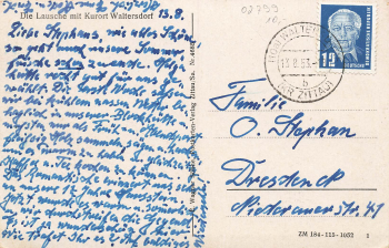 02799 Waltersdorf Oberlausitz mit Lausche o 1953