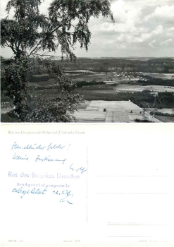 01824 Waltersdorf from Lilienstein Elbsandsteingebirge print template * 1976