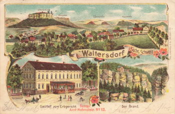 01814 Waltersdorf Sächsische Schweiz Gasthof Erbgericht o 1909